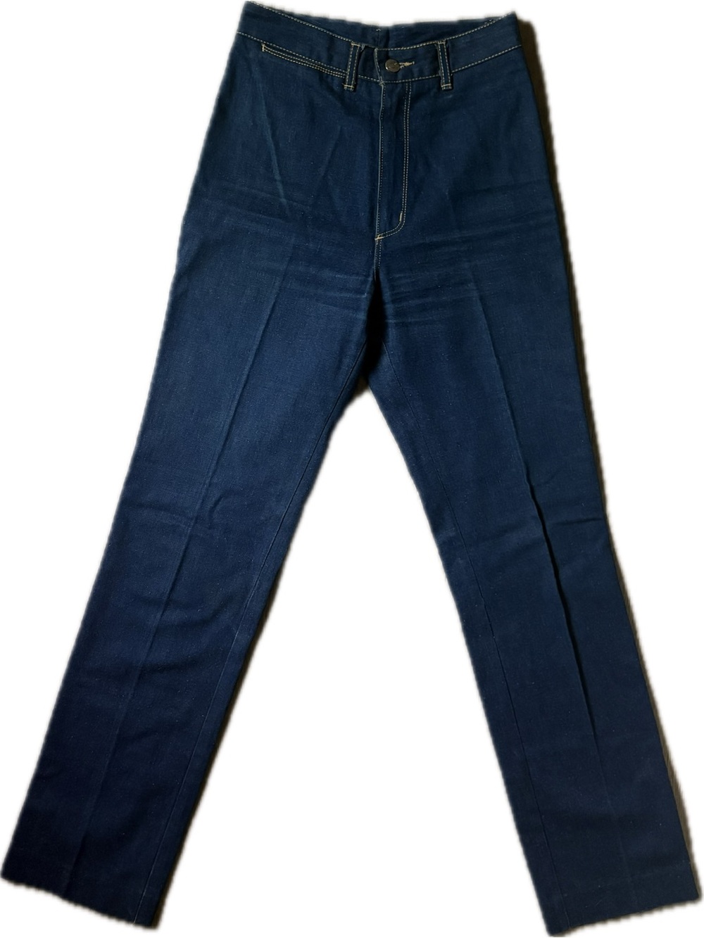 Vintage Chemin De Fer Wide Leg Dark Wash Denim 70s Deadstock